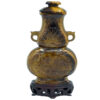 Tigers Eye  Chinese Carved Double Gourd  Snuff Bottle 20th