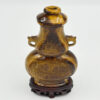 Tigers Eye  Chinese Carved Double Gourd  Snuff Bottle 20th