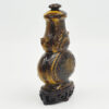 Tigers Eye  Chinese Carved Double Gourd  Snuff Bottle 20th