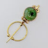 18ct Gold Cabochon Jade Pin Brooch
