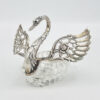 Antique 835 Silver And Cut Glass Medium Salt Swan