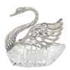 Antique 835 Silver And Cut Glass Medium Salt Swan