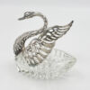 Antique 835 Silver And Cut Glass Medium Salt Swan