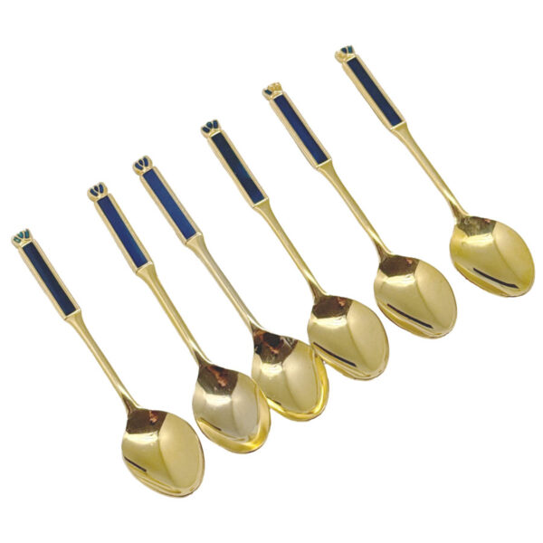 Eetrite 24ct Gold Plated Royal Albert Blue Heirloom Tea Spoons