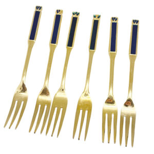 Eetrite 24ct Gold Plated Royal Albert Heirloom Cake Forks