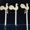 Hallmarked Silver Boxed Set Rooster Cocktail Sticks Birmingham 1936 Art Deco