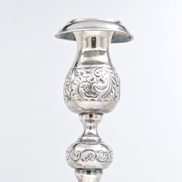 Hallmarked Silver Edward VII Pair Shabbat Candlesticks London 1922