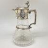 Hallmarked Silver London 1874 Claret Jug Star Etched Glass