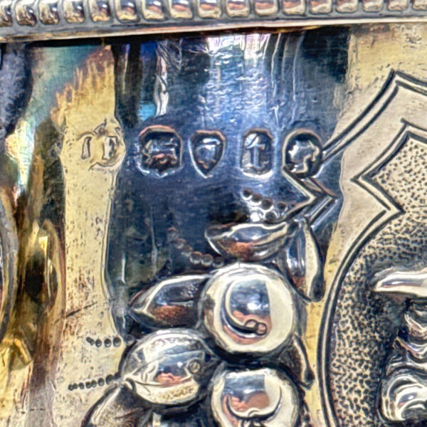 Hallmarked Silver London 1874 Claret Jug Star Etched Glass