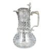 Hallmarked Silver London 1874 Claret Jug Star Etched Glass