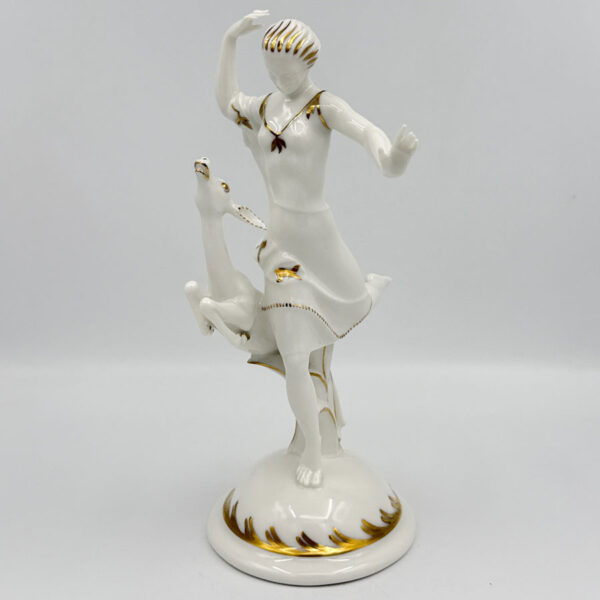 Hutschenreuther Figurine Lady With Deer C1930