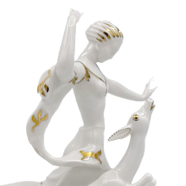 Hutschenreuther Figurine Lady With Deer C1930