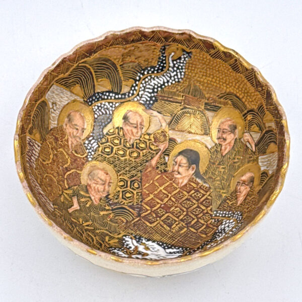 Japanese-Satsuma-Bowl-Meiji-Period-1868-1912-Immortals-2 Japanese Satsuma Bowl Meiji Period 1868-1912 Immortals