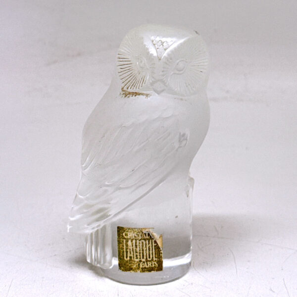 Lalique-Frosted-Glass-Owl-Paperweight-1 Lalique Frosted Glass Owl Paperweight