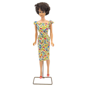 Mattel Vintage 1964 Titian Bubblecut Barbie Doll Metal Stand