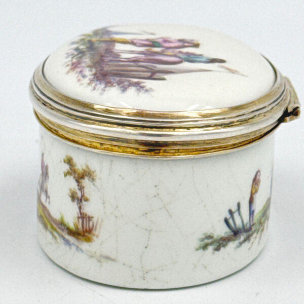 _Sevres-Decorative-Hinged-Pill-Box-Hand-Painted-Village-Scene-20th-5 Sevres Decorative Hinged Pill Box Hand Painted Village Scene 20th