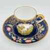 Spode Copeland Hand Painted Flower and Bird Scene Coffee Duo C1890