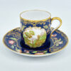 Spode Copeland Hand Painted Flower and Bird Scene Coffee Duo C1890