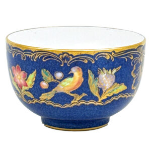 Spode Copeland Hand Painted Flower and Bird Scene Coffee Sugar Bowl C1890