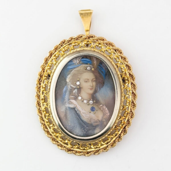 18ct Gold Maria Antionette Brooch Pendant