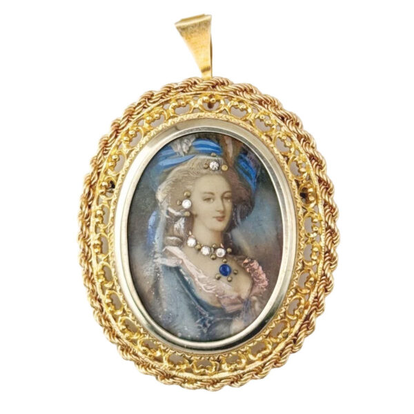 18ct Gold Maria Antionette Brooch Pendant