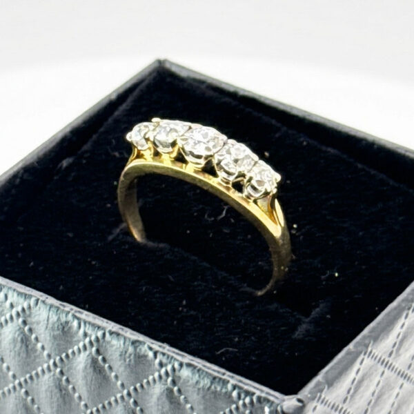 18ct Yellow Gold Five Diamond Ring