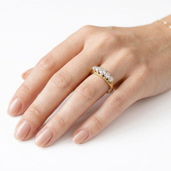 18ct Yellow Gold Five Diamond Ring