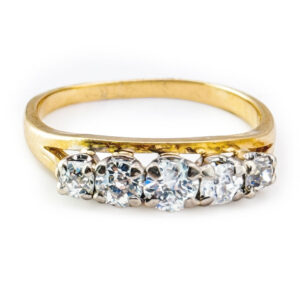 18ct Yellow Gold Five Diamond Ring