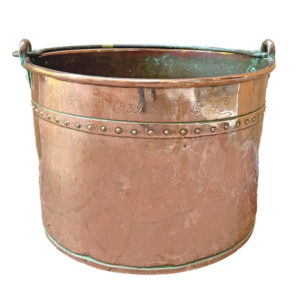 19th Large Copper Firewood Bucket Dated 1839