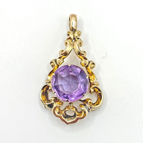 _9-Carat-Gold-Victorian-Amethyst-Pendant-1 9ct Gold Victorian Amethyst Pendant