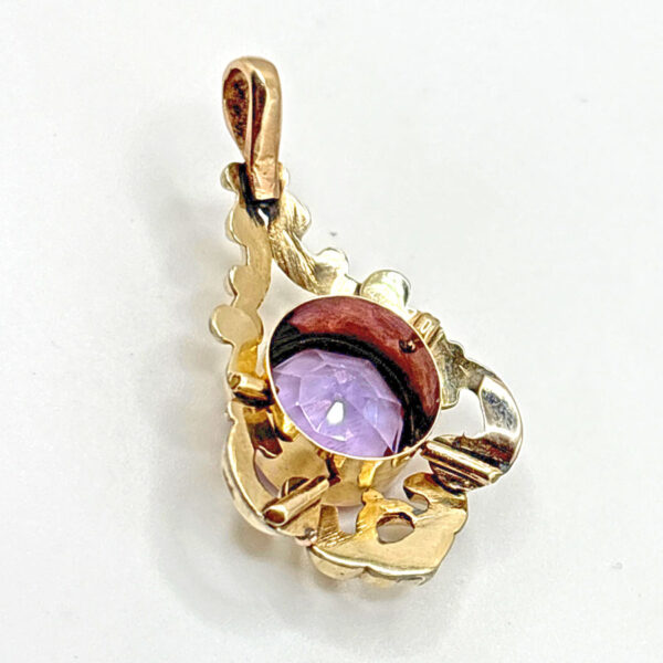 _9-Carat-Gold-Victorian-Amethyst-Pendant-2 9ct Gold Victorian Amethyst Pendant