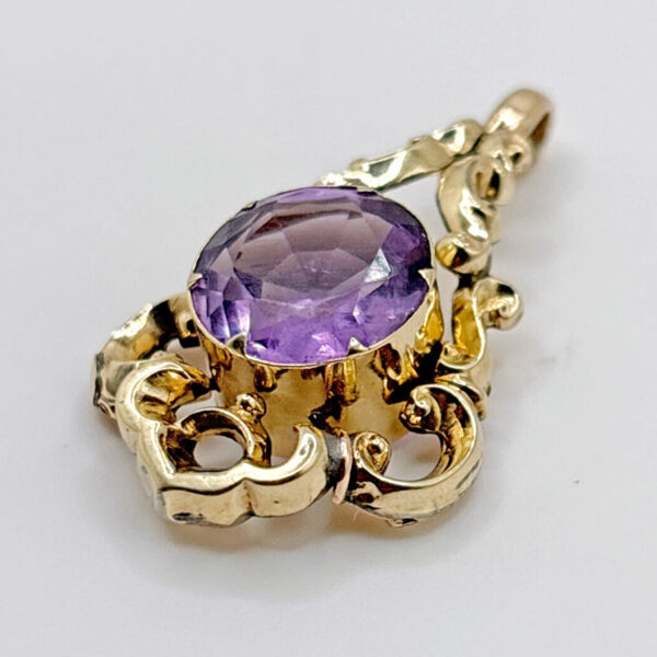 _9-Carat-Gold-Victorian-Amethyst-Pendant-3 9ct Gold Victorian Amethyst Pendant
