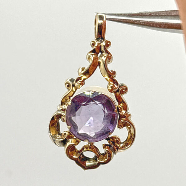 _9-Carat-Gold-Victorian-Amethyst-Pendant-4 9ct Gold Victorian Amethyst Pendant