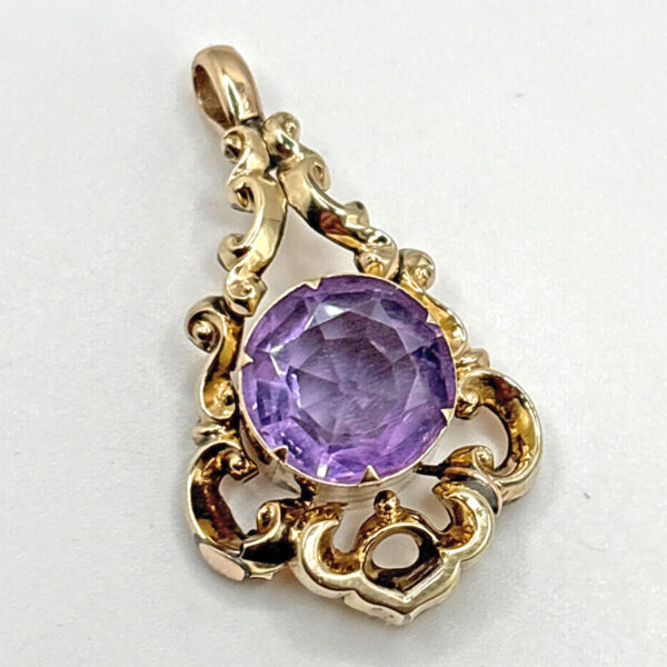 _9-Carat-Gold-Victorian-Amethyst-Pendant-5 9ct Gold Victorian Amethyst Pendant