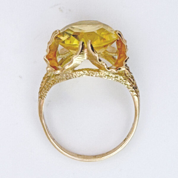 9ct Gold Smokey Topaz Cocktail Ring C1940