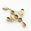 9ct Art Nouveau Gold Victorian Seed Pearl and Peridot Pendant