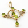9ct Art Nouveau Gold Victorian Seed Pearl and Peridot Pendant