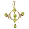 9ct Art Nouveau Gold Victorian Seed Pearl and Peridot Pendant