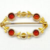 9ct Gold Garnet and Akoya Pearl Oval Brooch C1890