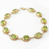 9ct Gold & Peridot Oval Link Bracelet