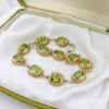 9ct Gold & Peridot Oval Link Bracelet
