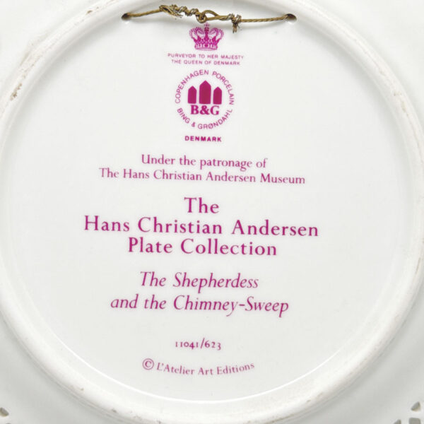 Bing And Grondahl Copenhagen Hans Christian Anderson Plate Shepherdess And Chimney Sweep