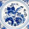 Delfts Blauw And White Bird and Flower Scene Wall Plate