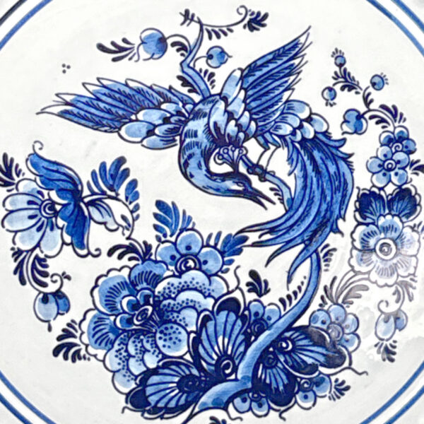 Delfts Blauw Bird and Flowers Wall Plate