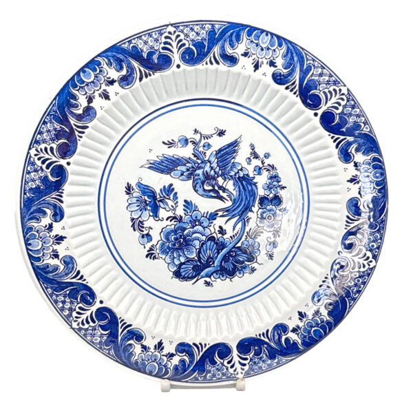 Delfts Blauw Bird and Flowers Wall Plate