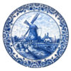 Delfts Blauw  Blue And White Wind Mill Scene Wall Plate
