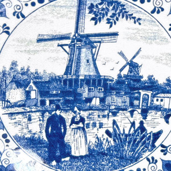 Delfts-Blauw-Watermolen-River-Scene-Wall-Plate-2 Delfts Blauw Watermolen River Scene Wall Plate