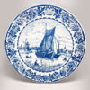 Delfts Blue And White Dutch River Scene Wall Charger