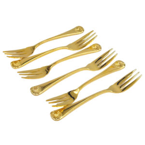 Eetrite 24ct Gold Plated Royal Albert Cake Forks Kings Pattern