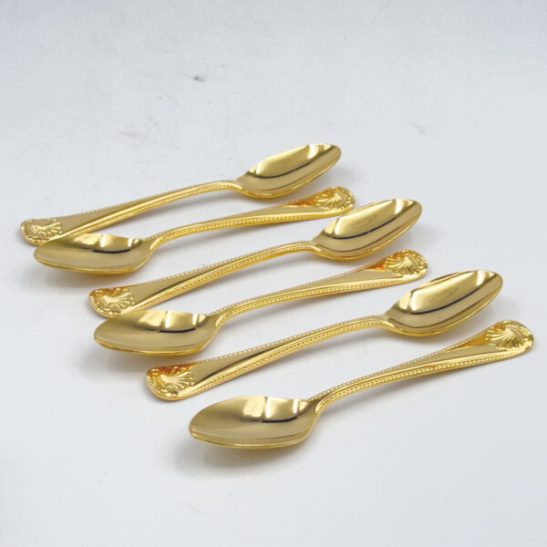 Eetrite 24ct Gold Plated Royal Albert Tea Spoons Kings Pattern